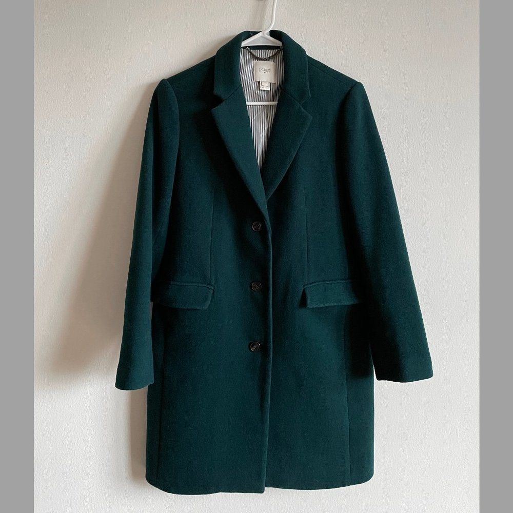 JCrew Wool Blend Coat Women Size US 4 Emerald Green